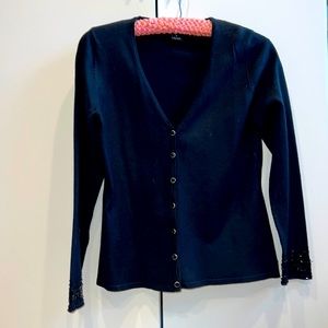 Button Down Cardigan with jeweled cuffs